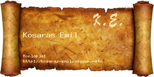 Kosaras Emil névjegykártya